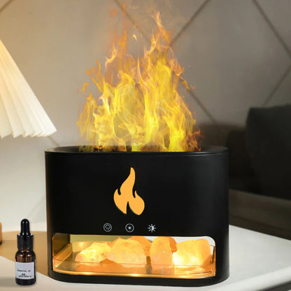 Crystal Salt Rock Flame Humidifier