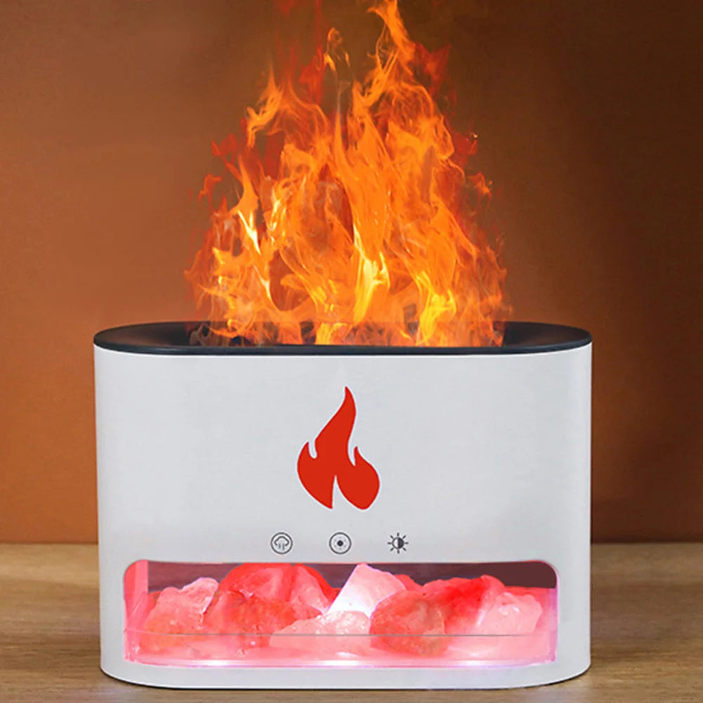 Crystal Salt Rock Flame Humidifier