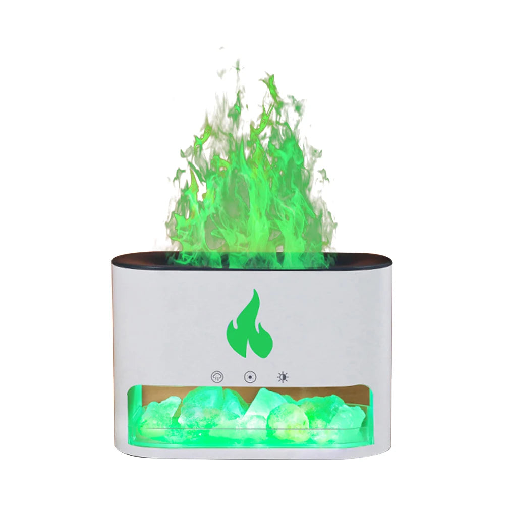 Crystal Salt Rock Flame Humidifier