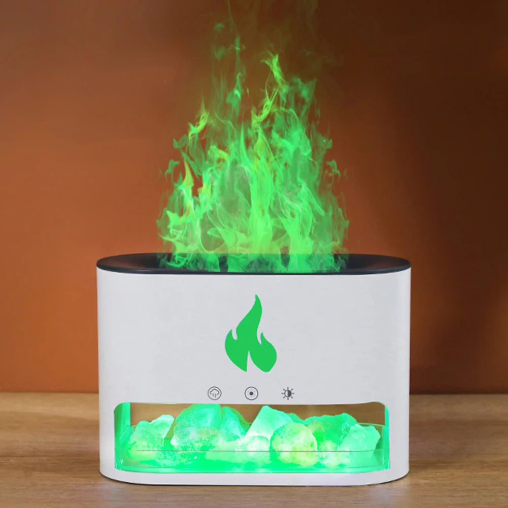 Crystal Salt Rock Flame Humidifier