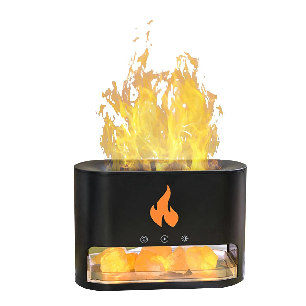 Crystal Salt Rock Flame Humidifier