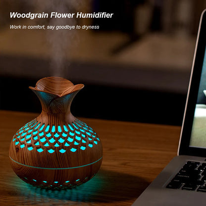 Wood Grain Flower Humidifier